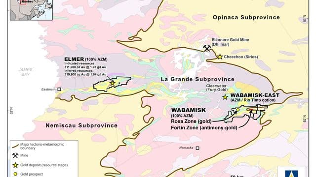 Azimut confirme une découverte aurifère majeure sur la zone Rosa, au cœur de la Baie‑James 