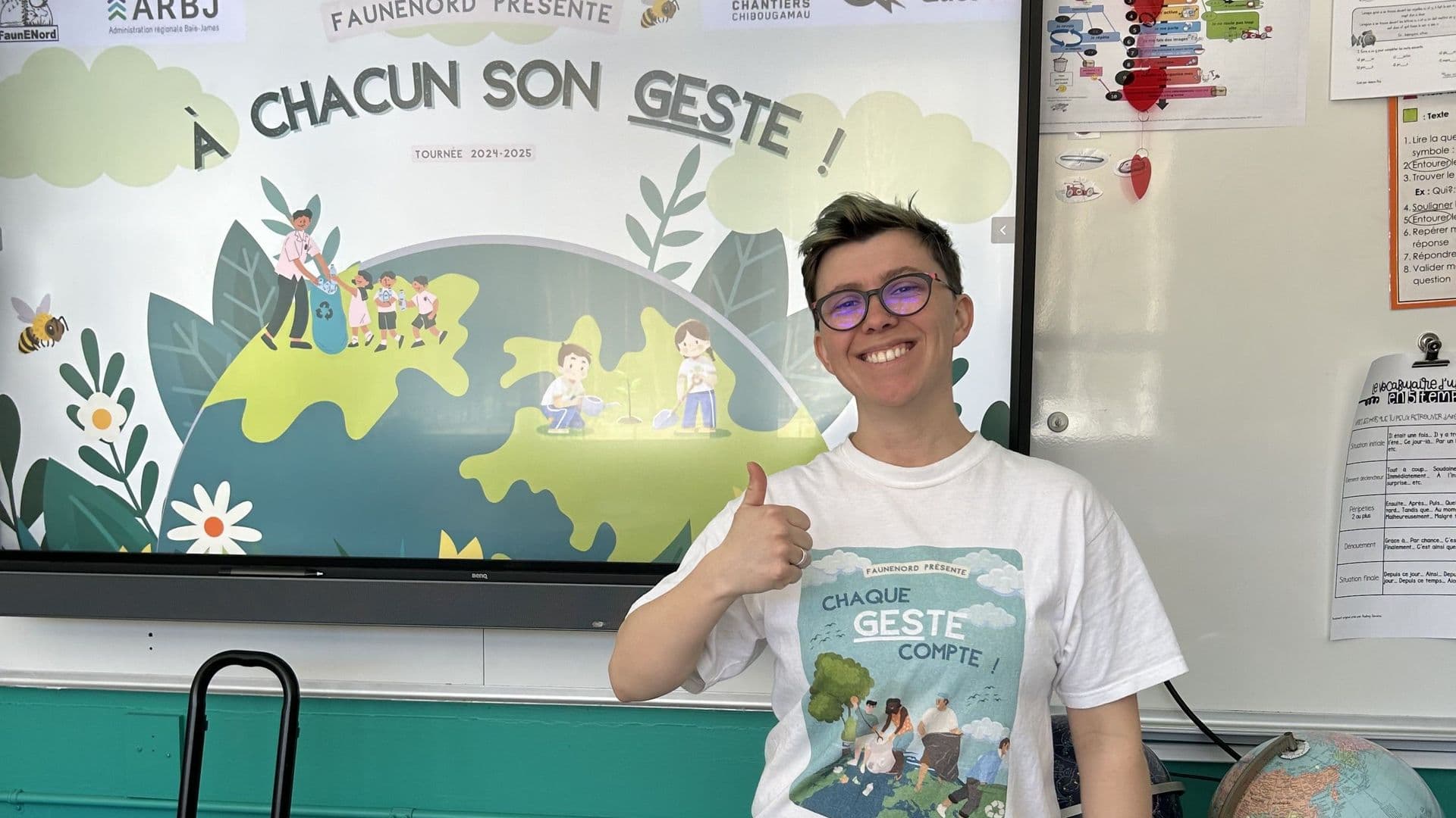 Ophélie Lerdu lors d'une activité dans une école jamesienne 