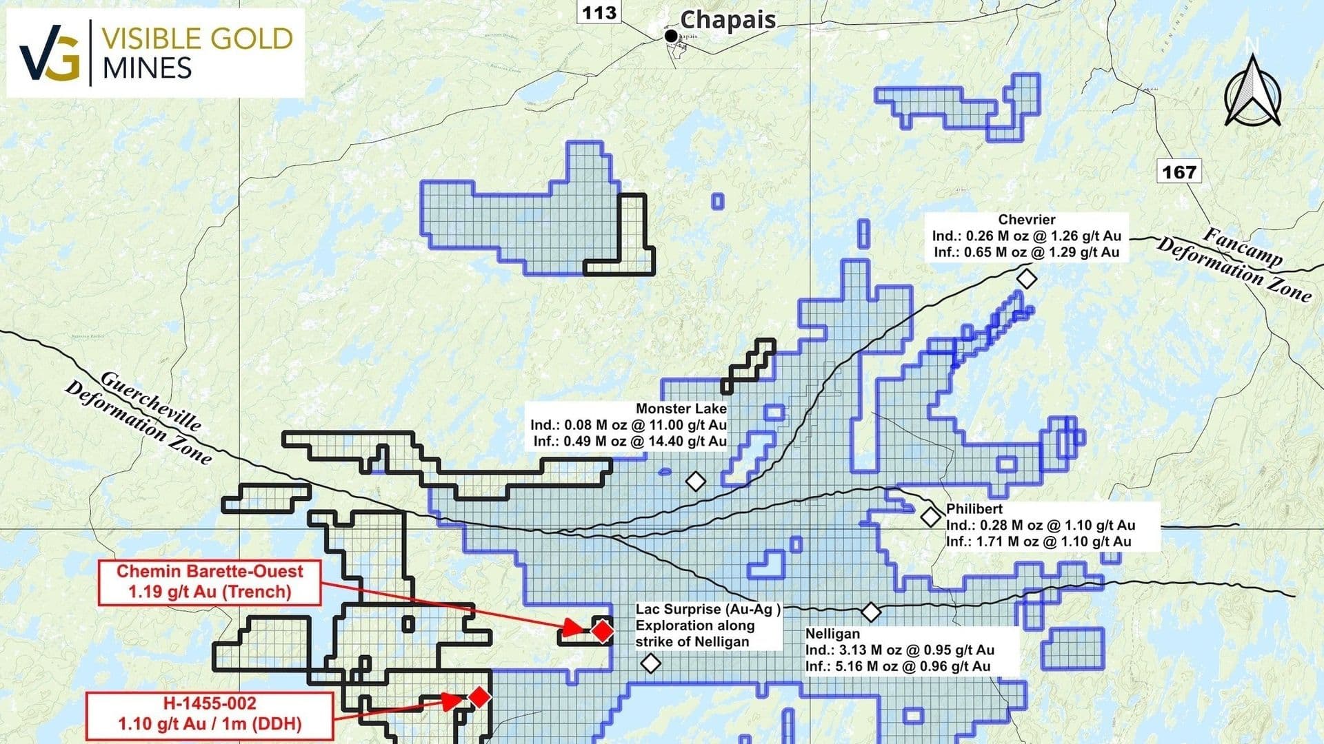 La nouvelle propriété aurifère Horsefly de Visible Gold renforce sa position terrestre immédiatement à l’ouest du complexe minier Nelligan d’IAMGOLD, dans le prolifique camp minier de Chibouganau